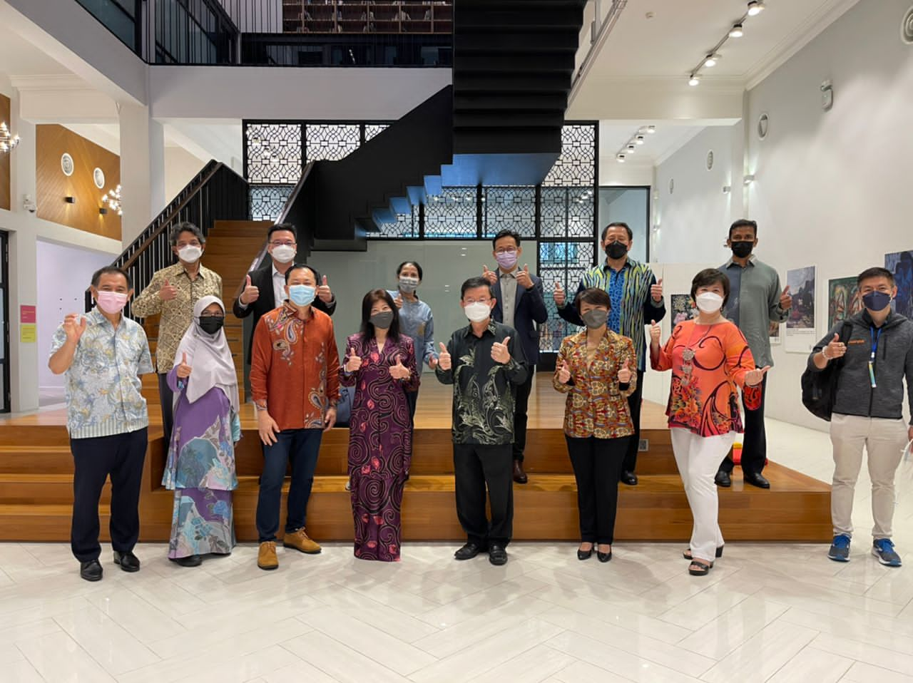 Finexus Group CEO Clement Loh (front, 3rd from left) with Chief Minister of Penang Chow Kon Yeow (front, 5th from left) at Think City @ Bangunan UAB, Georgetown